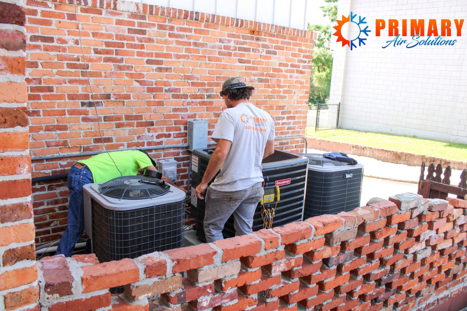 HVAC technicians at work